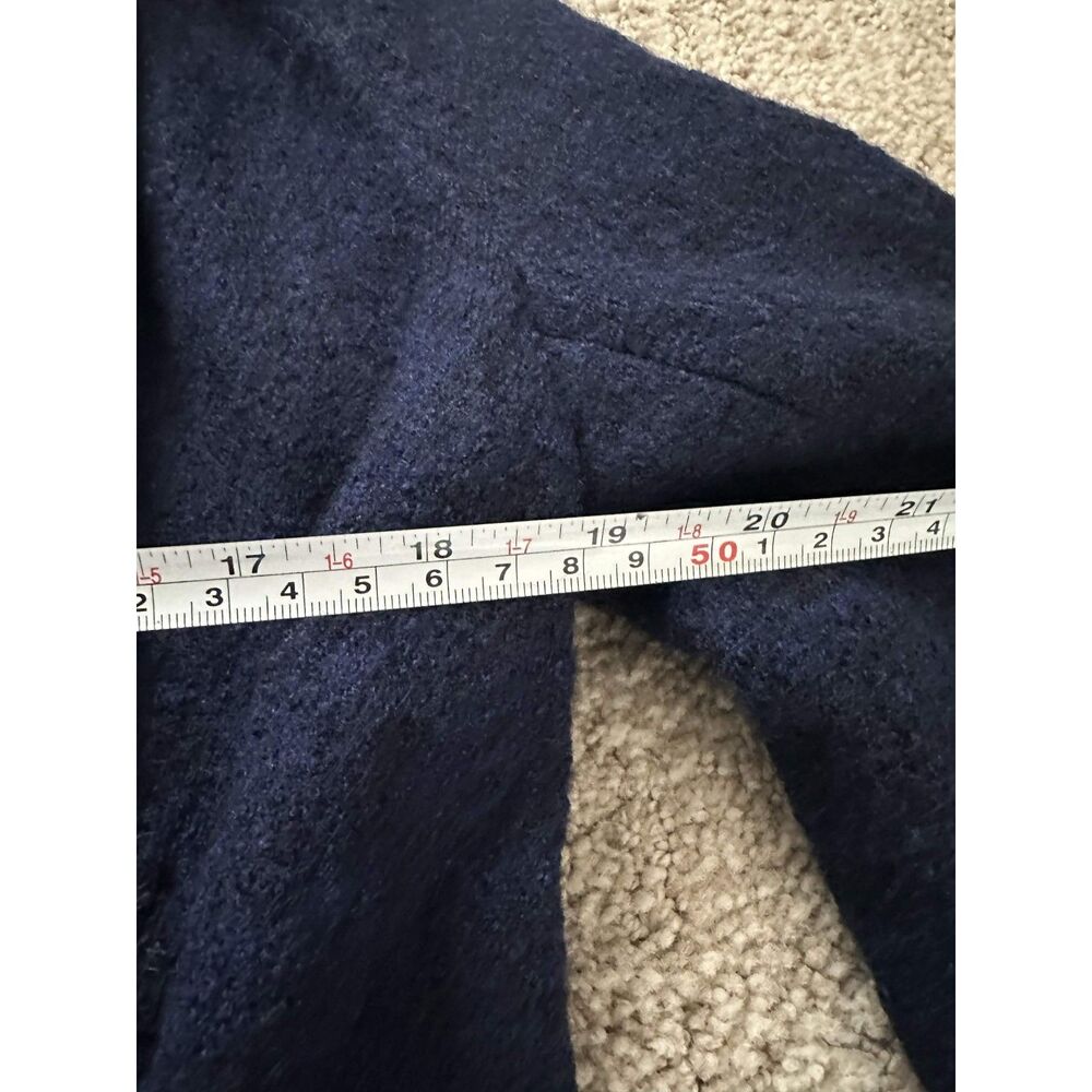 BB Dakota Navy Blue Wool Blend Draped Waterfall Open Front Blazer- Size XS - Picture 7 of 8